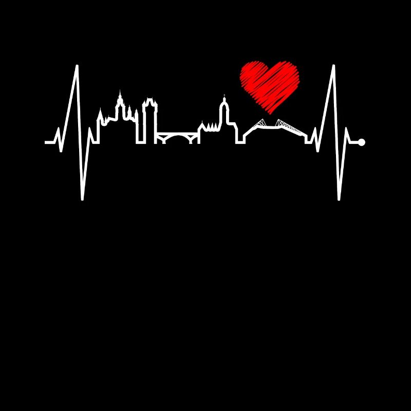 Mainz Skyline Herzschlag Fan Herz Liebe Mainzer