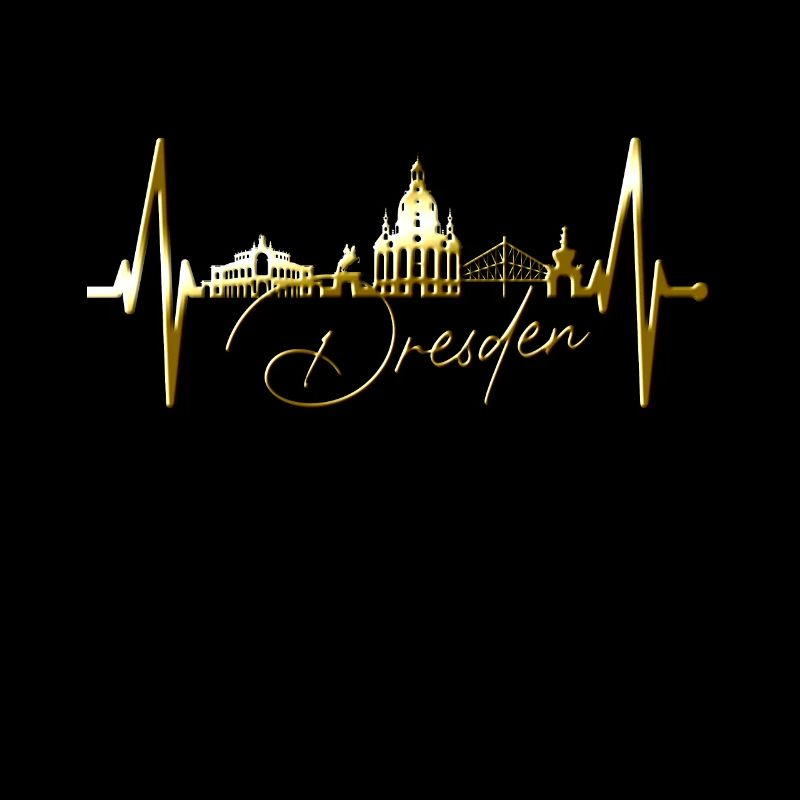 Dresden Skyline Herzschlag Dresdner Herz Liebe Fan