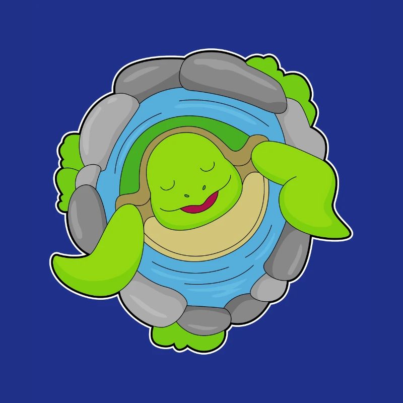 Tortue dans une source chaude