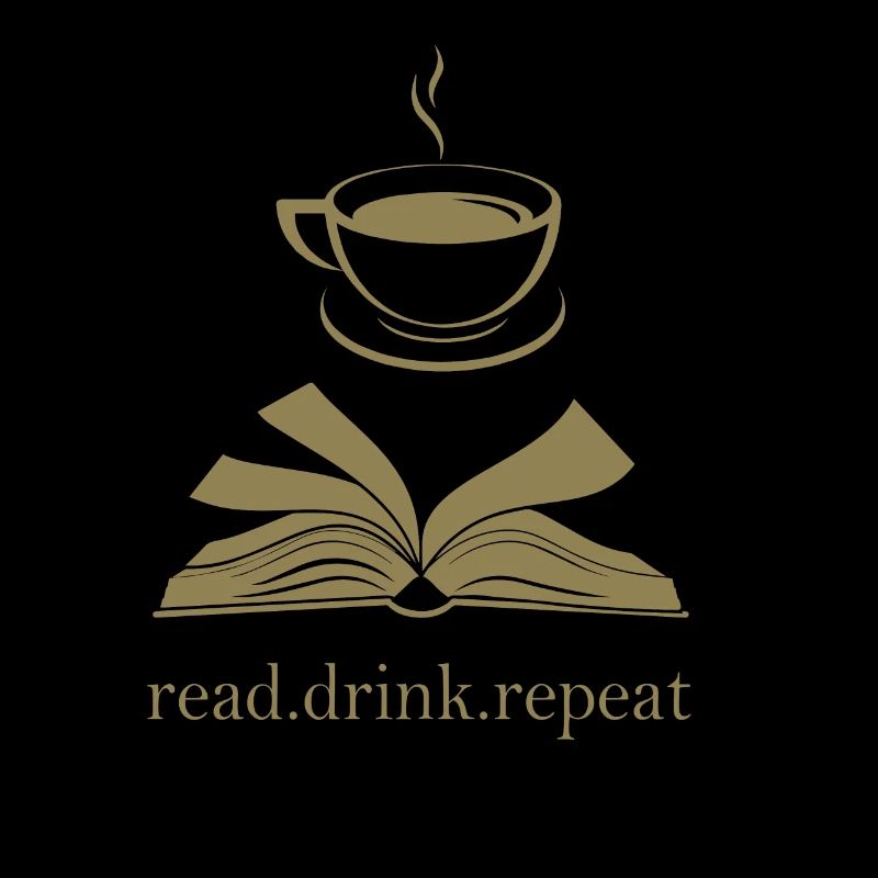 Buch und Tasse Silhouette - Read. Drink. Repeat.