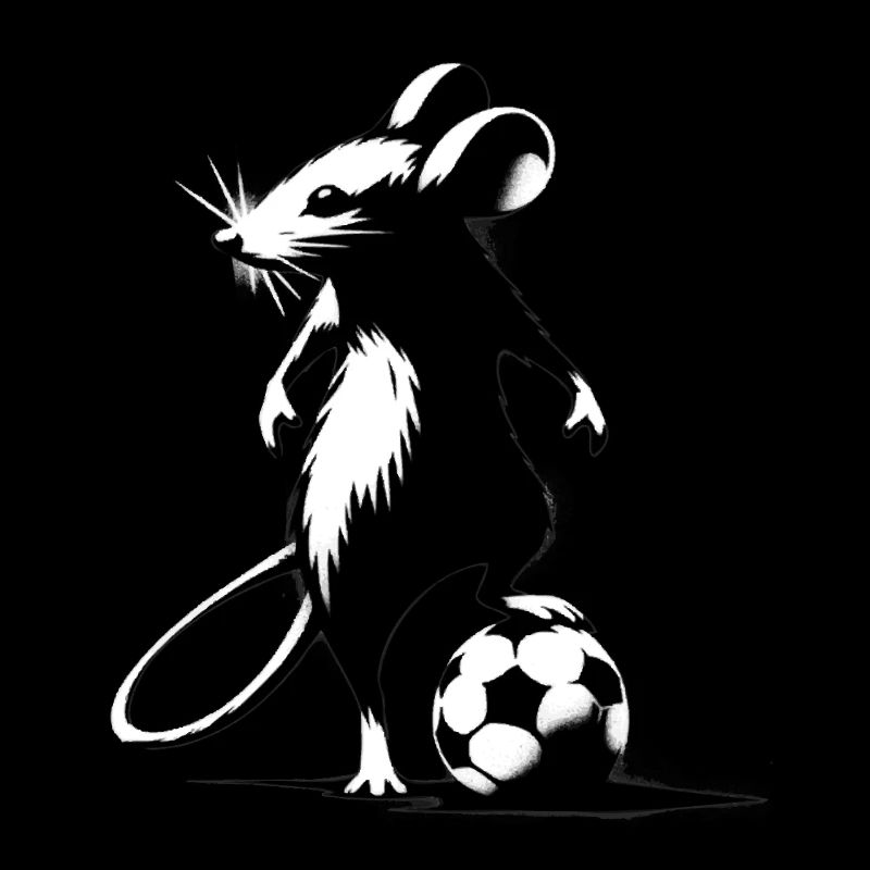 Mouse playing soccer