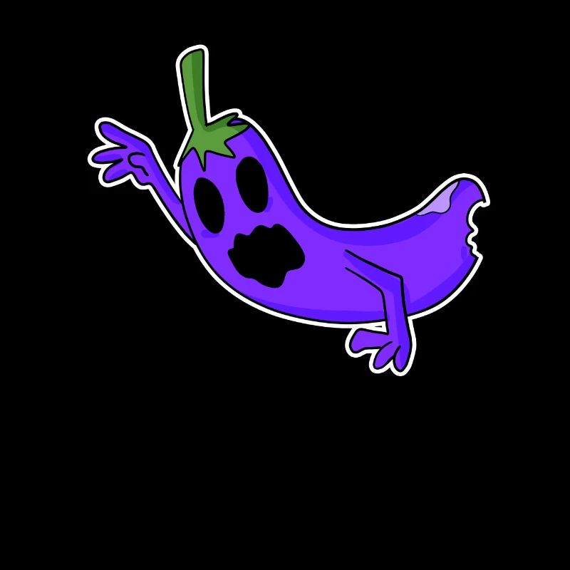 Zombie Eggplant Horror Creepy