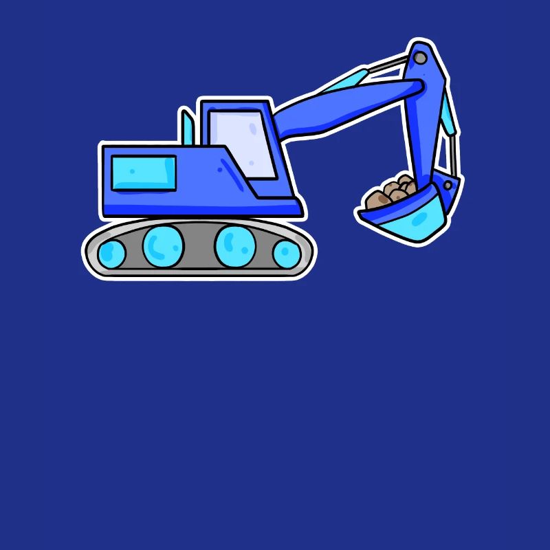 Bagger Baustelle Baggerfahrer Blau