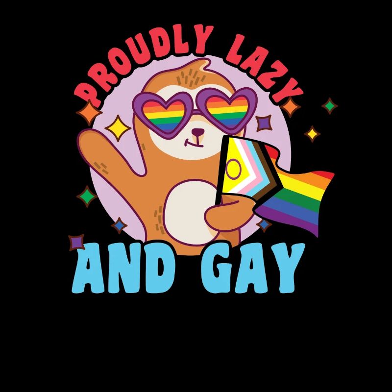 Fabulous sloth life with LGBT flag