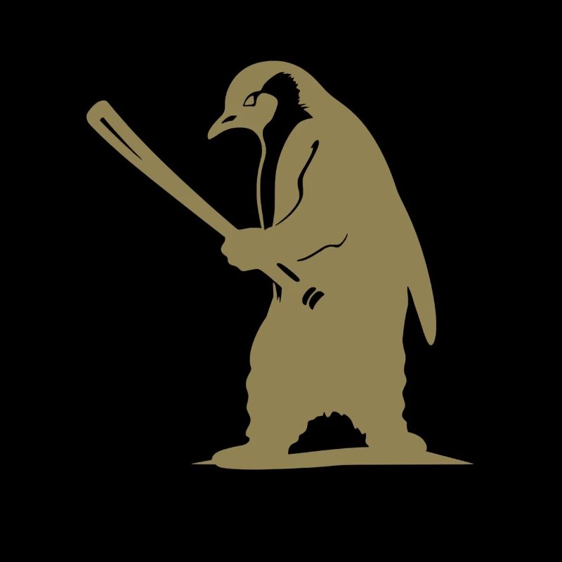 Silhouette de joueur de baseball pingouin