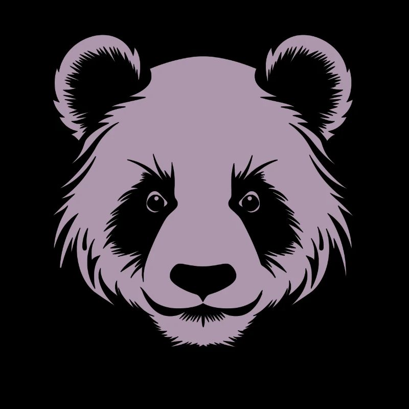 Panda Silhouette Head Portrait