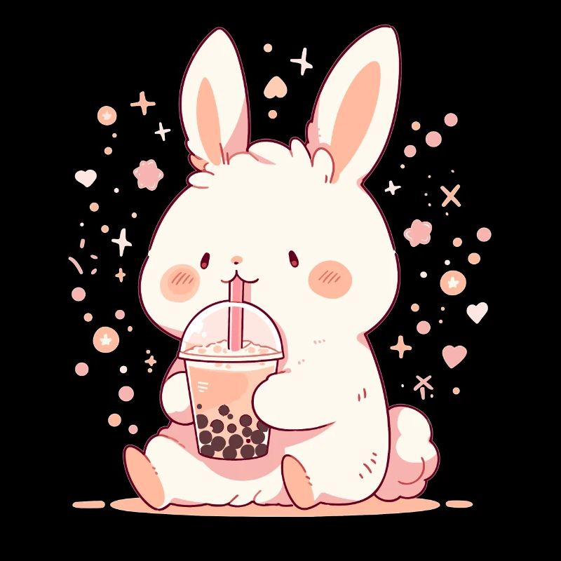 Kawaii Bunny boit Boba Bubble Tea Chibi