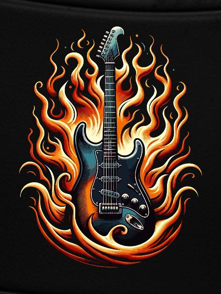 E-Gitarre mit Flammen