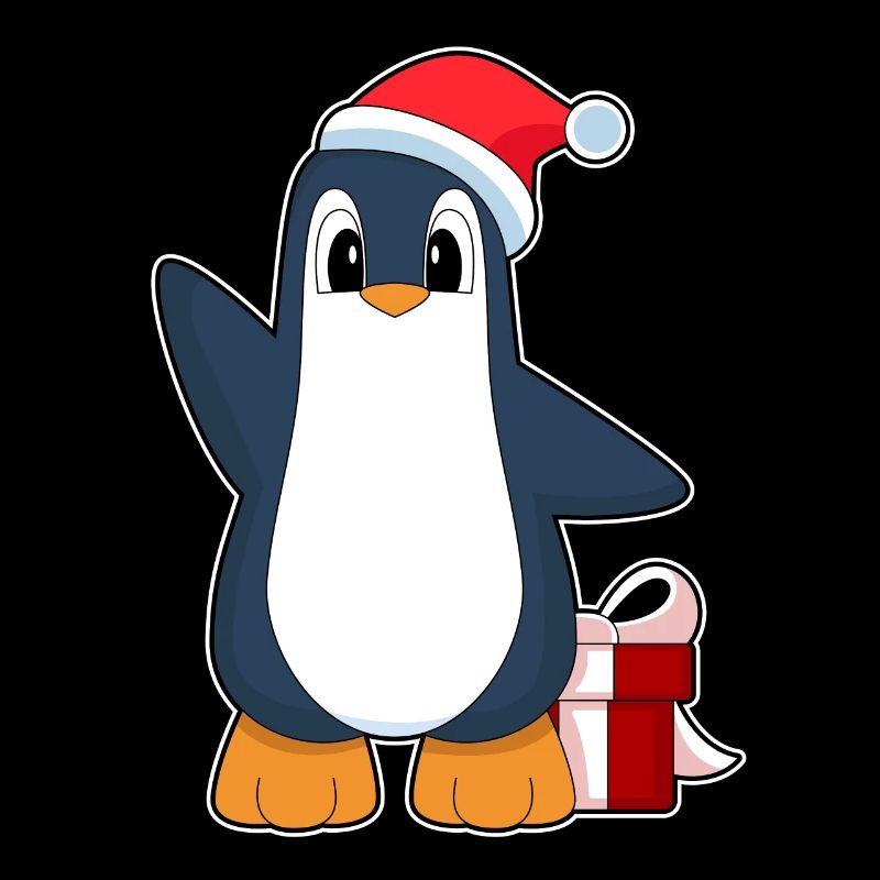 Pingouin Noël père Noël chapeau
