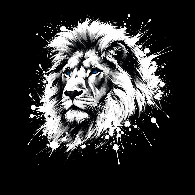Lion Head with Blue Eyes - Lover Lions