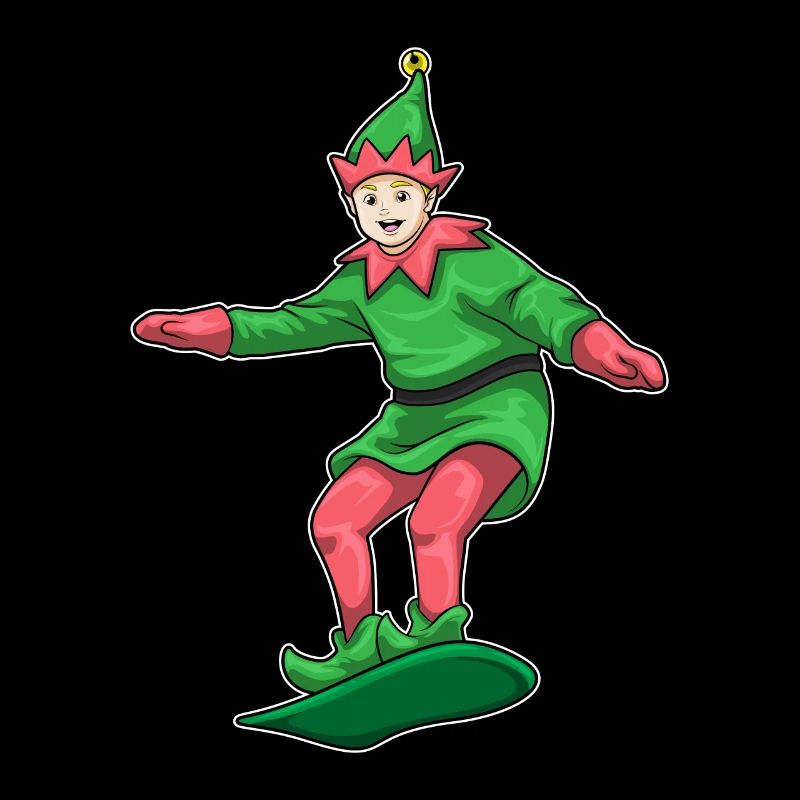 Elfen Weihnachten Snowboard