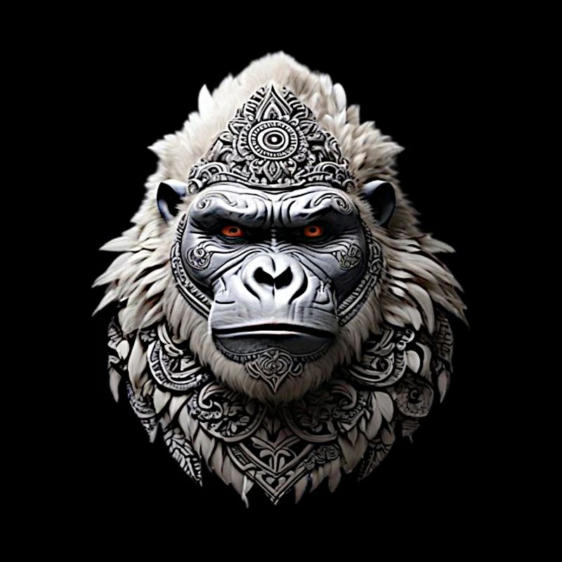 Gorilla Head Tribal White Gorilla Tattoo