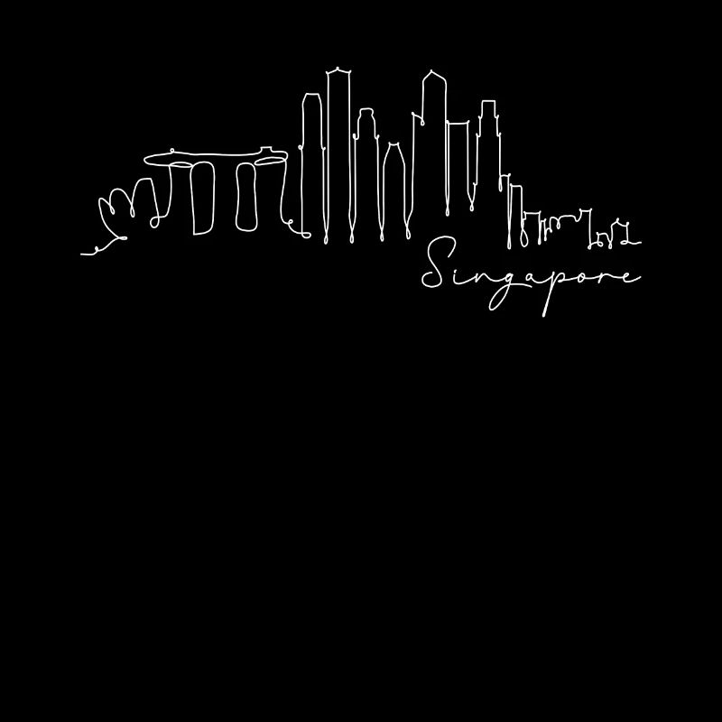 Singapour Skyline Silhouette Asie J’aime Singapour