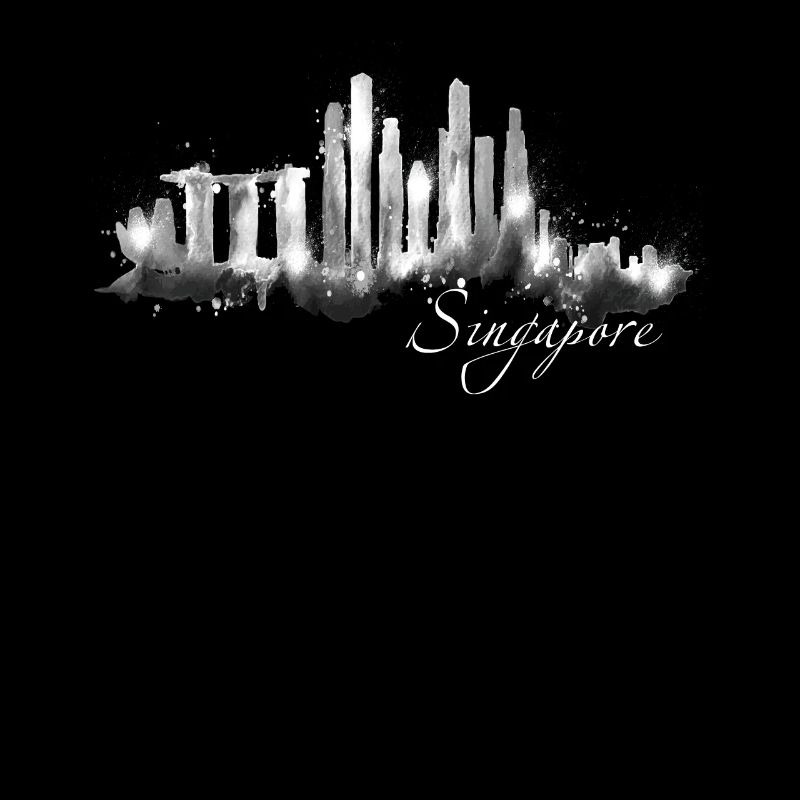 Singapour Skyline Silhouette Asie J’aime Singapour