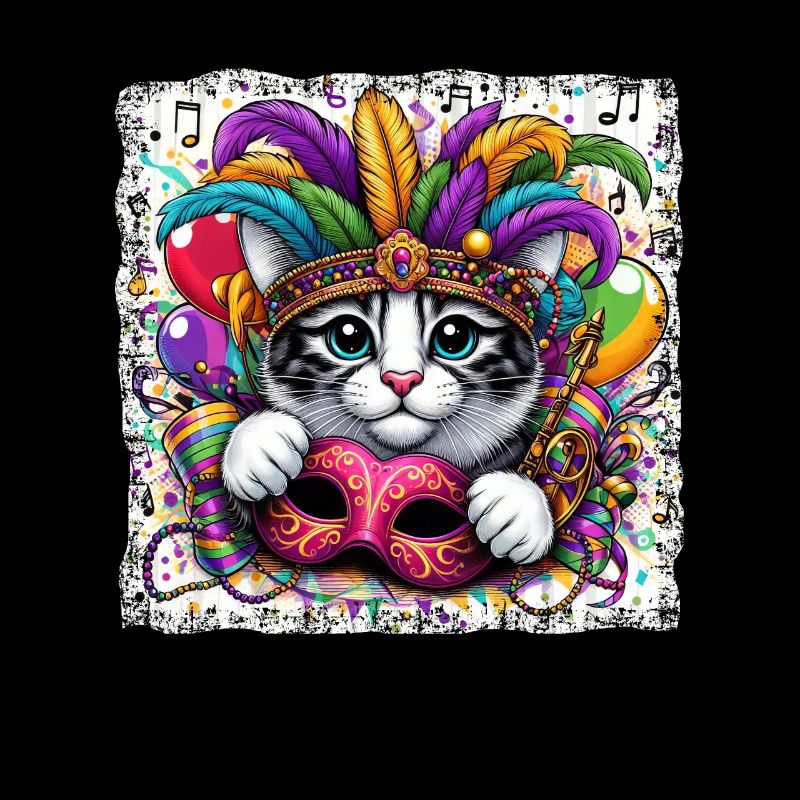 Mardi Gras Katze Maske Federschmuck