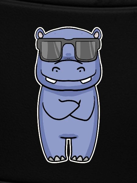 Nilpferd mit Brille