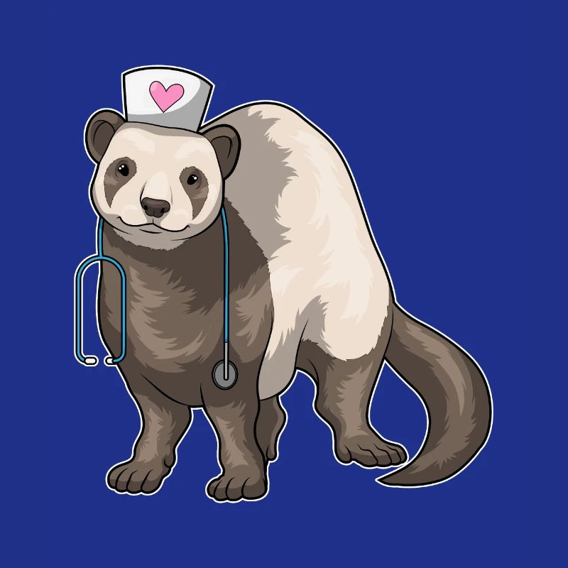 Frettchen Krankenschwester Stethoskop
