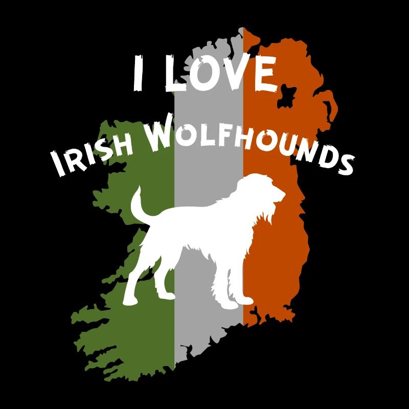 Irish Wolfhound Outline with Flag Motivation