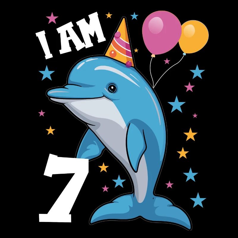 Ich bin 7 Jahre alt Delfine Delfin 7. Geburtstag