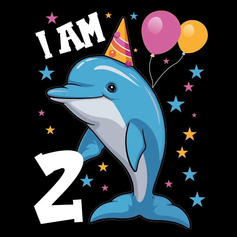 J'ai 2 ans Dolphins Dolphin 2ème anniversaire