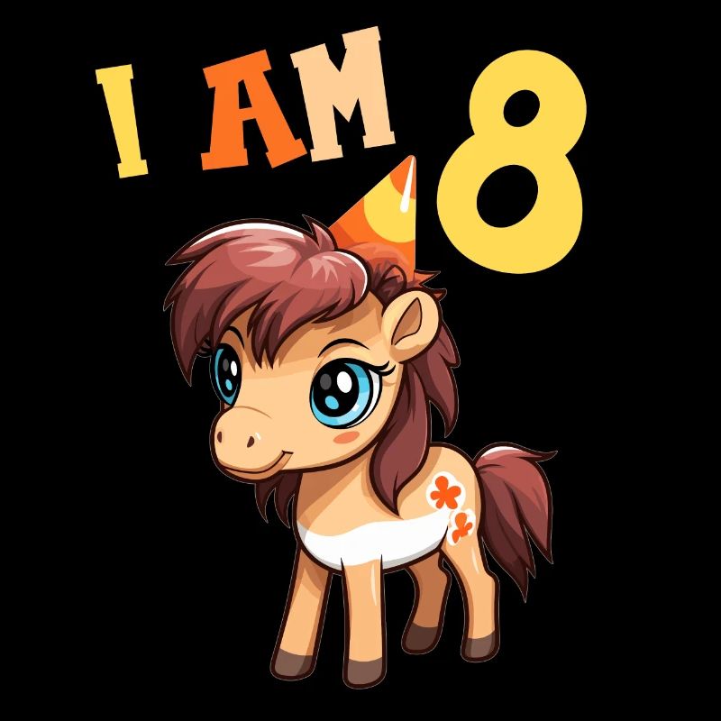 Ich bin 8 Jahre alt Pferde Pferd 8. Geburtstag