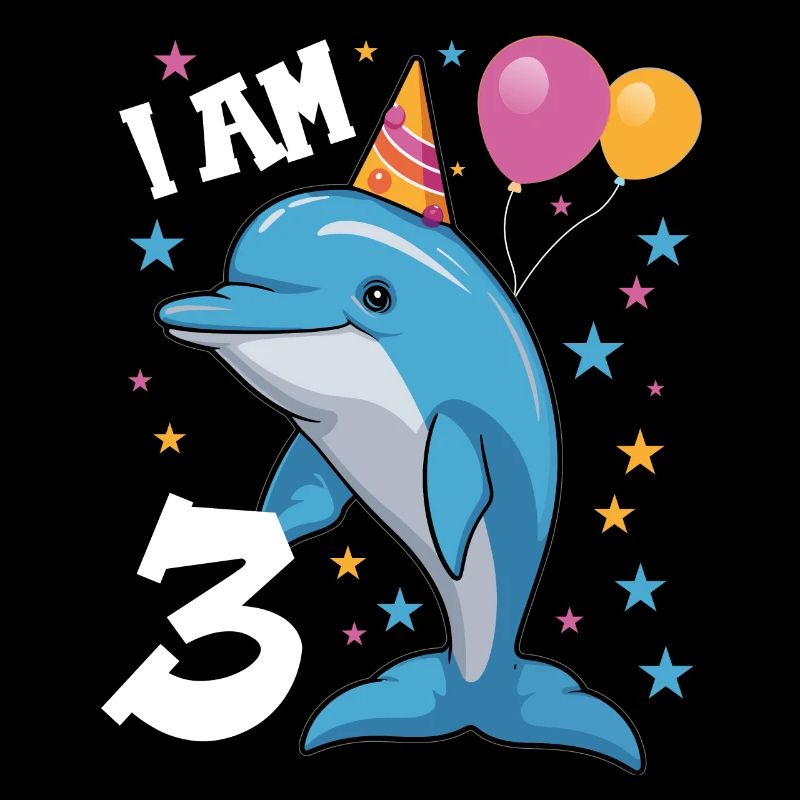 Ich bin 3 Jahre alt Delfine Delfin 3. Geburtstag