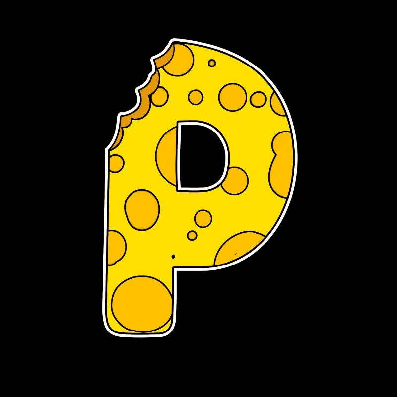 Lettre P - Lettre initiale P - Motif fromage