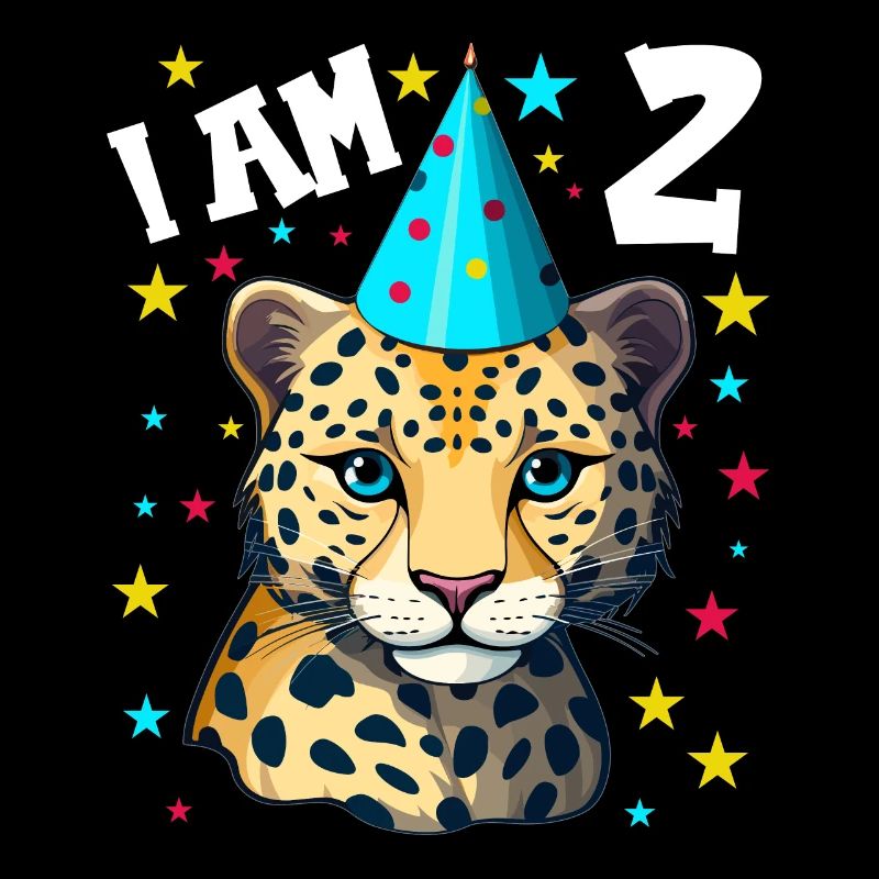 2. Geburtstag Ich bin 2 Jahre alt Leoparde Leopard