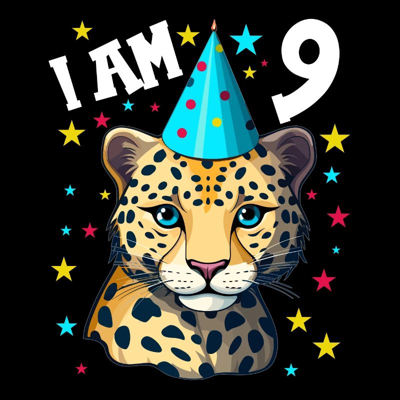 Ich bin 9 Jahre alt Leoparde Leopard 9. Geburtstag