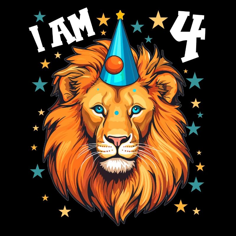 Ich bin 4 Jahre alt Löwen Löwe 4. Geburtstag