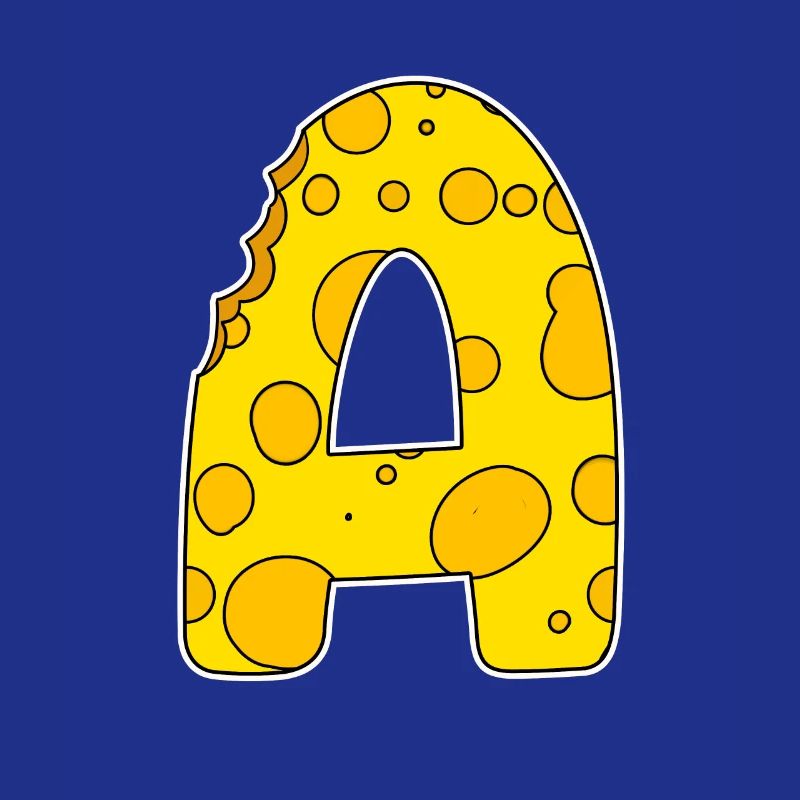 Lettre A - Lettre initiale A - Motif Fromage