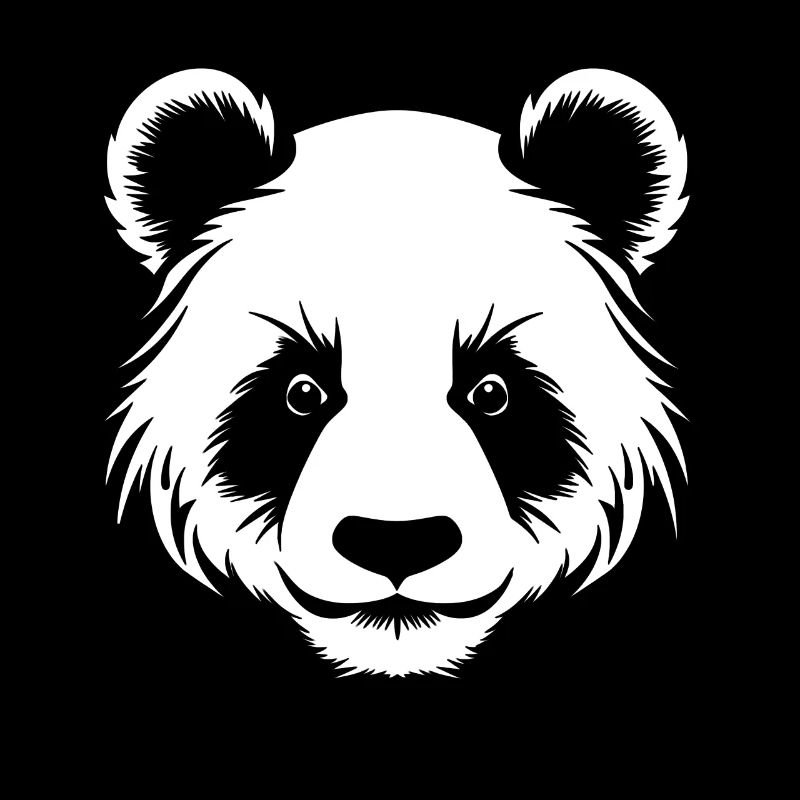 Panda Silhouette Kopf Portrait