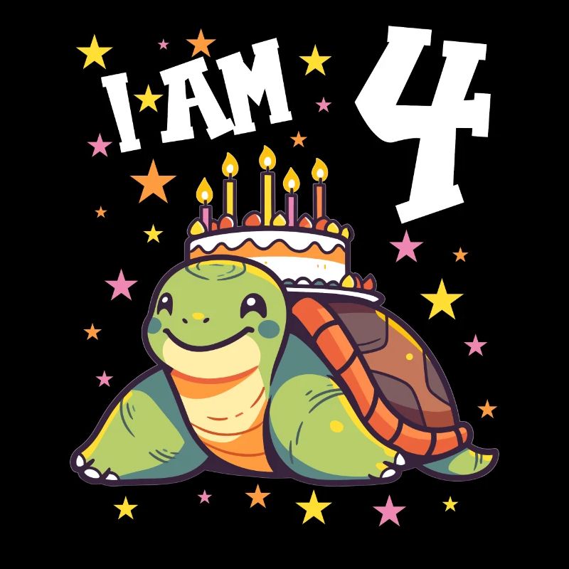 Ich bin 4 Schildkröten Schildkröte 4. Geburtstag