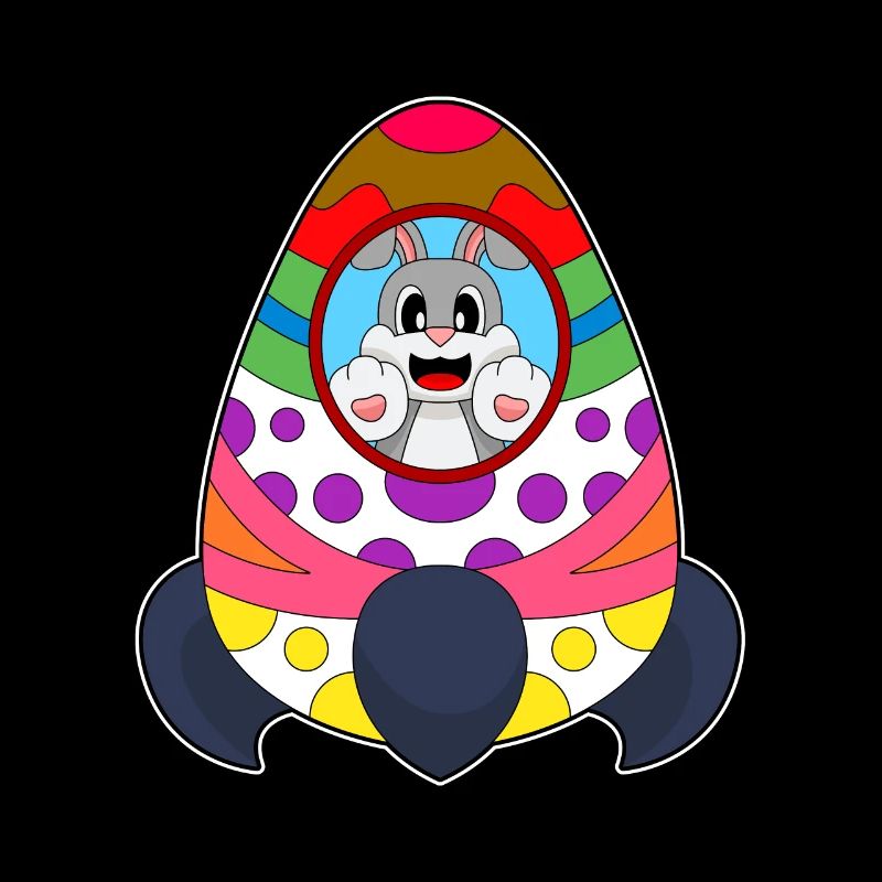 Bunny Easter Easter Egg Rocket