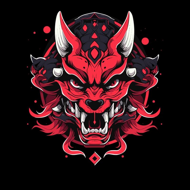 Japanischer Hannya Dämon Samurai Warrior Oni Maske