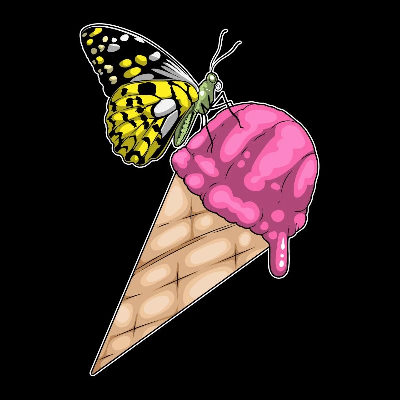 Crème glacée gaufrée papillon