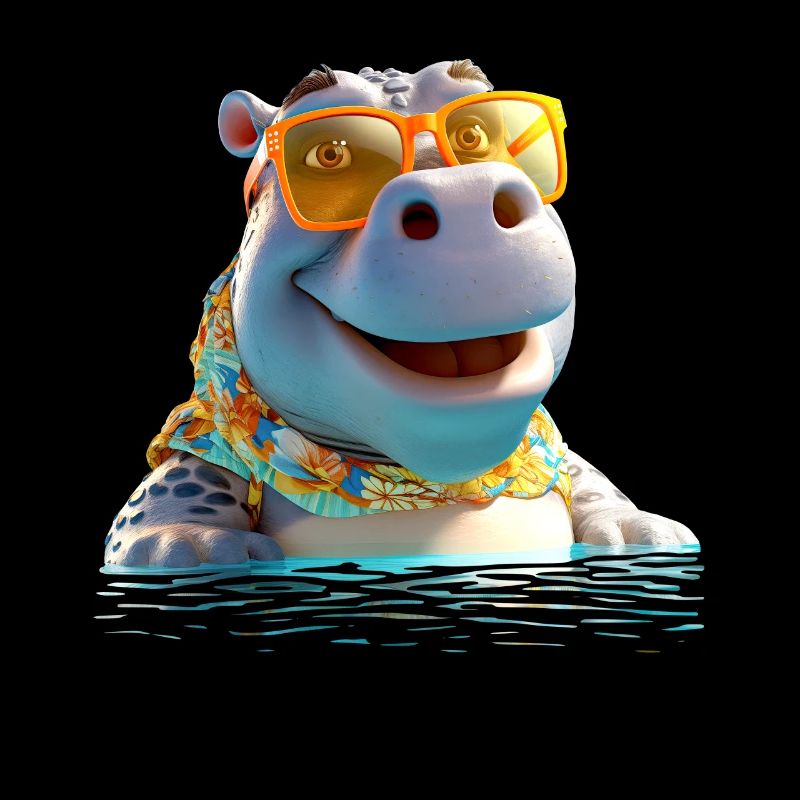 Nilpferd Flusspferd Papa Hippopotamus Cooles Hippo