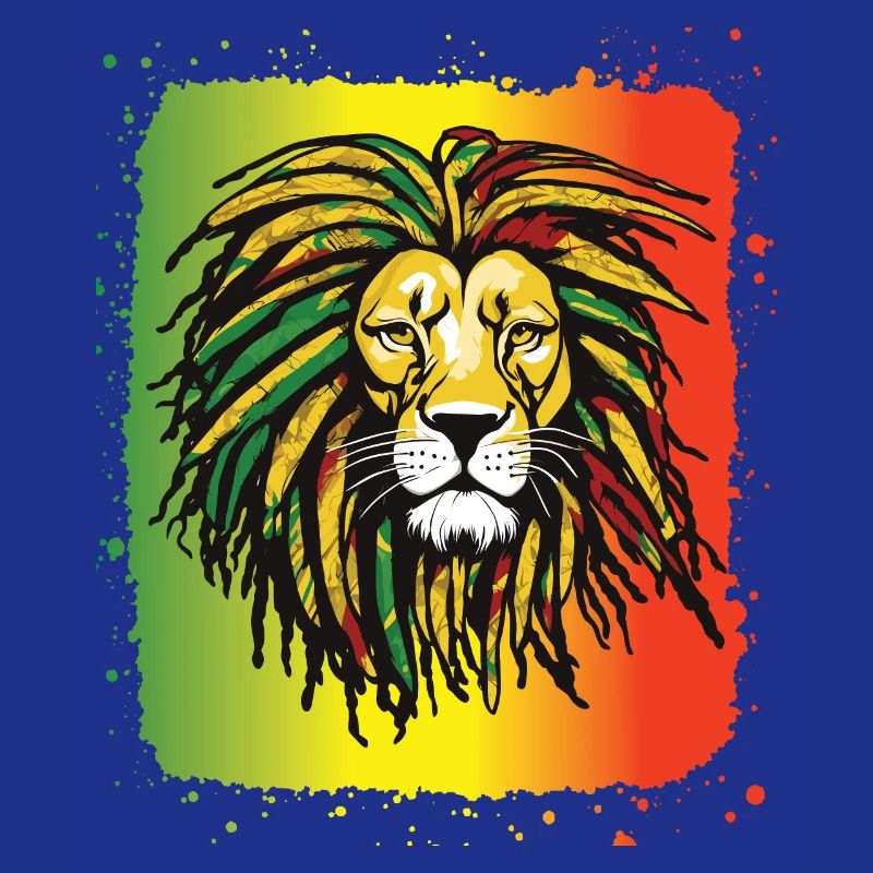 Rasta Lion Reggae Dreadlocks Couleur Rastafari jam