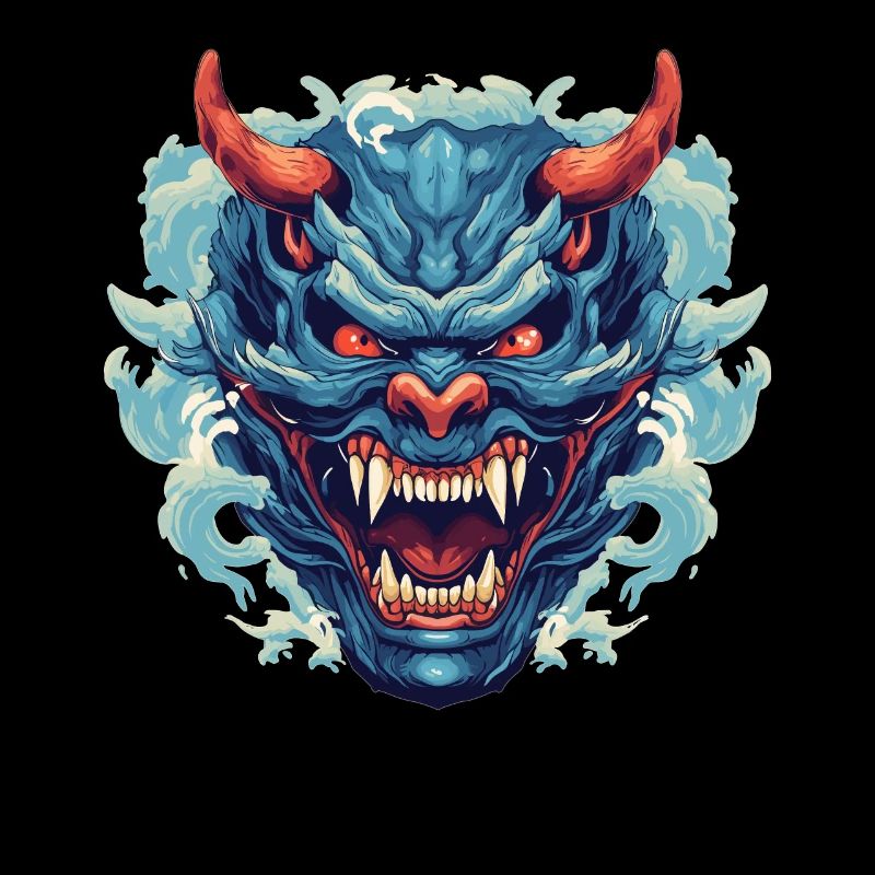 Japanischer Hannya Dämon Samurai Warrior Oni Maske