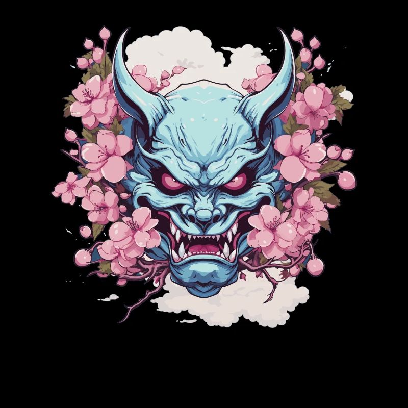 Japanischer Hannya Dämon Samurai Warrior Oni Maske