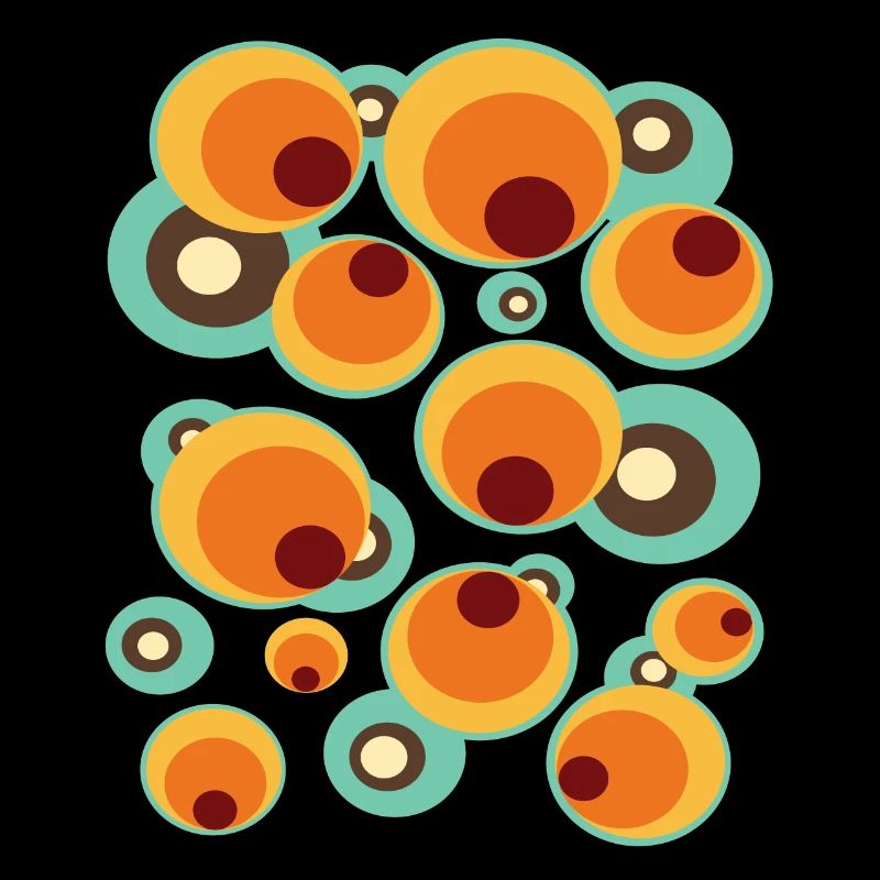 Vintage Mid Century Dot Circle Pattern