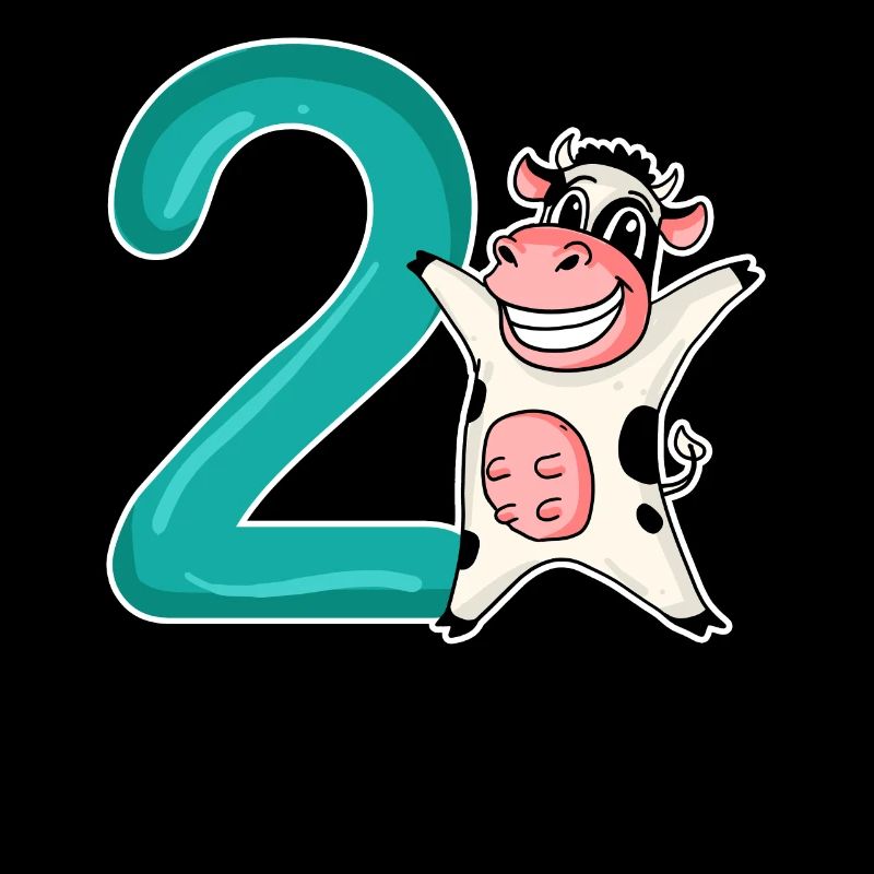 Motif 2e anniversaire Vache - Deux ans