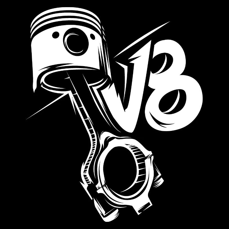 Piston V8 Graffiti Engine musclecars big block Logo