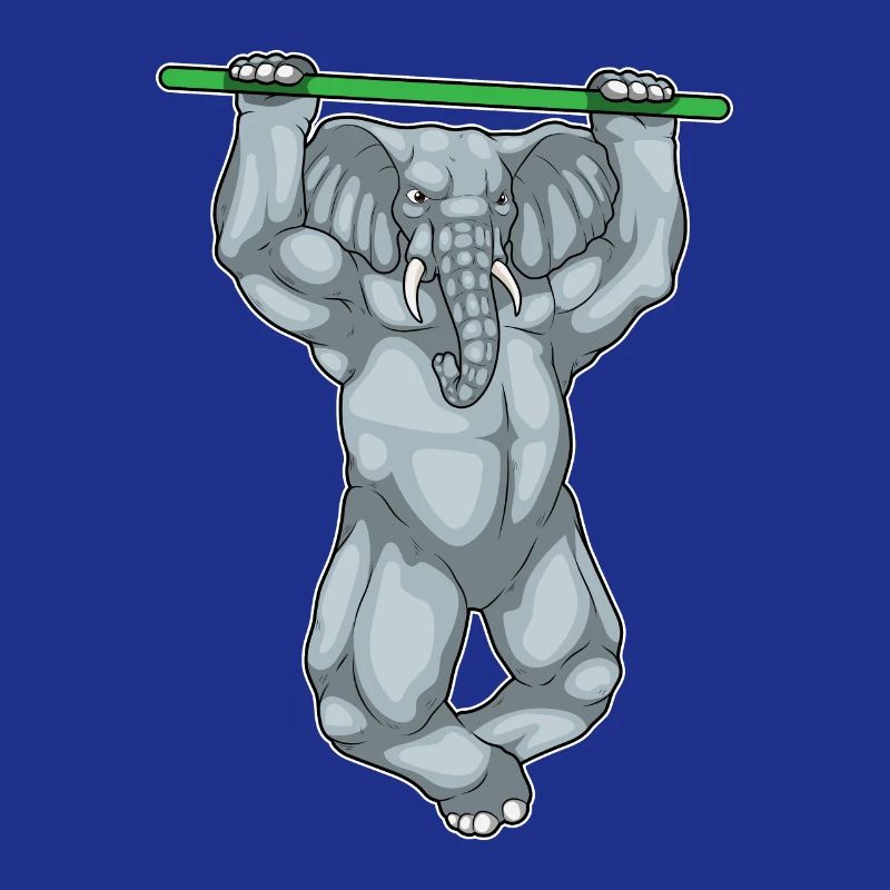 Elephant Bodybuilder Pull-Ups Bodybuilding