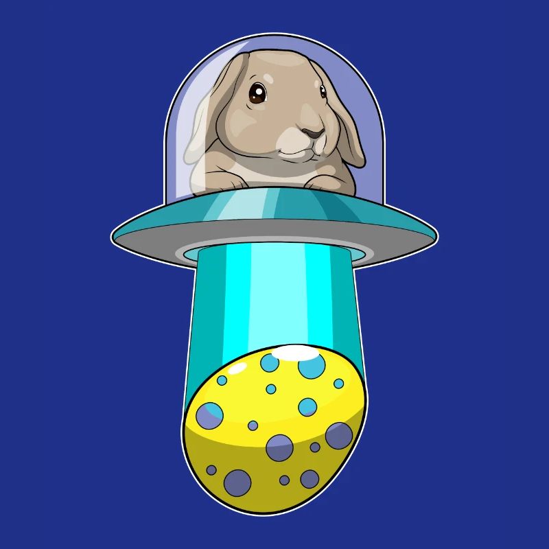 Bunny Easter Easter Egg Spaceship