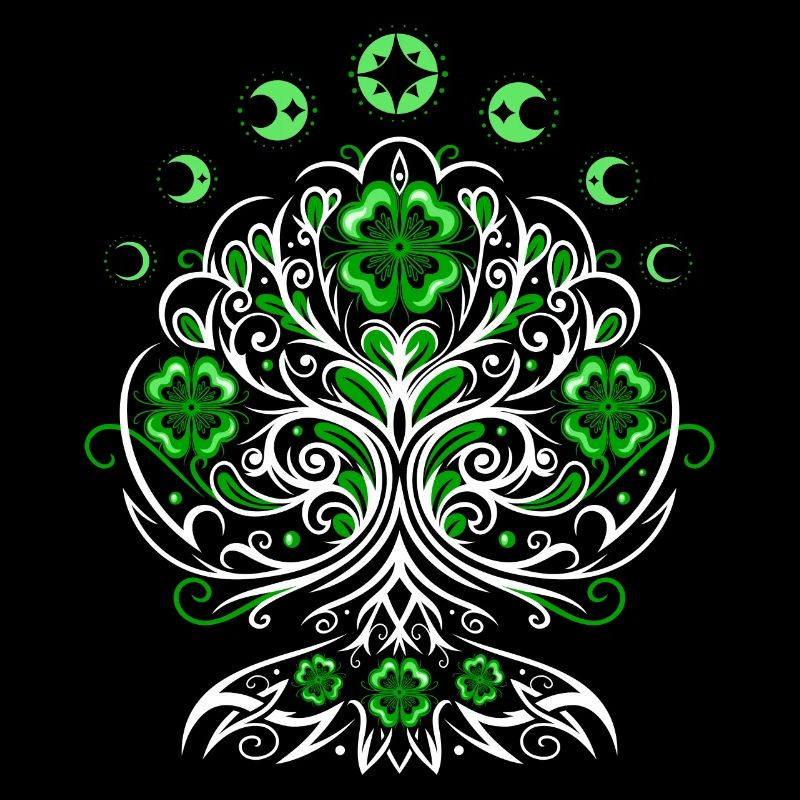 St Patricks Day Lebensbaum mit Mondphasen