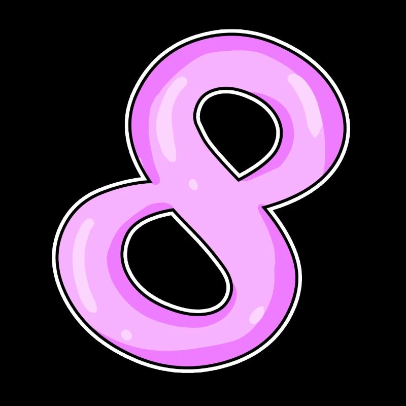 Numéro 8 Numéro Huit Motif Rose