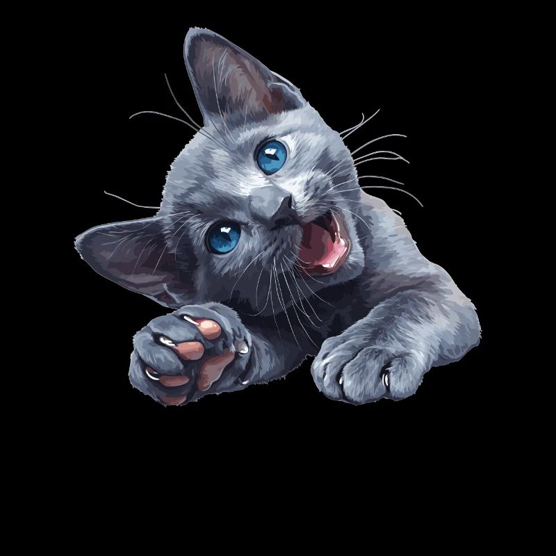 Chat bleu russe Russisch Blau Katze