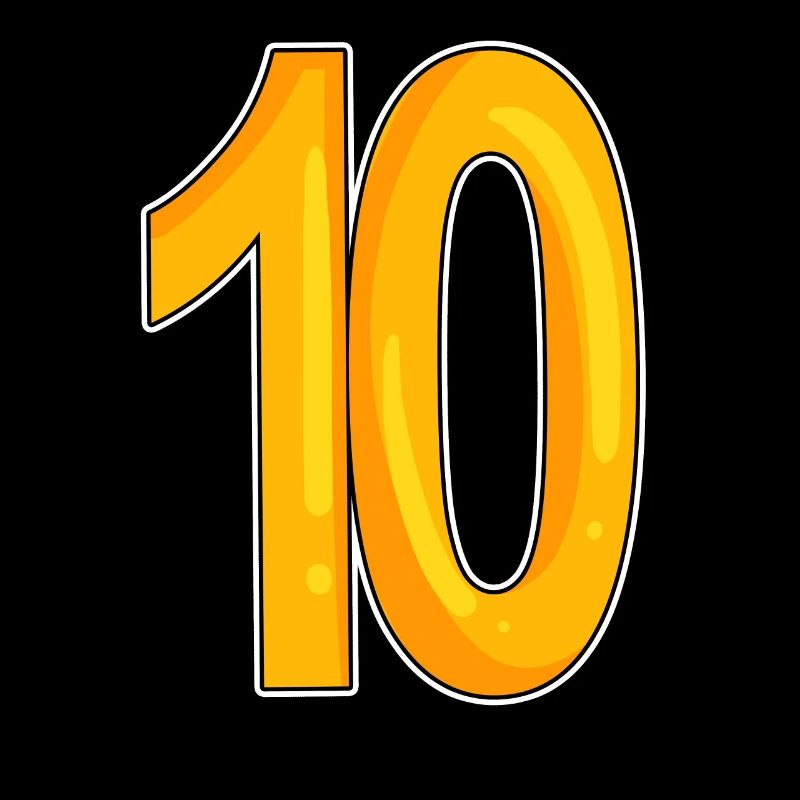 10 - zehn - gelb