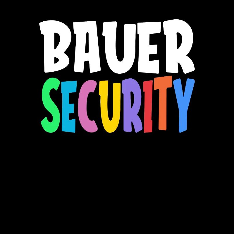 Logo coloré de Bauer Security Rainbow Lettering